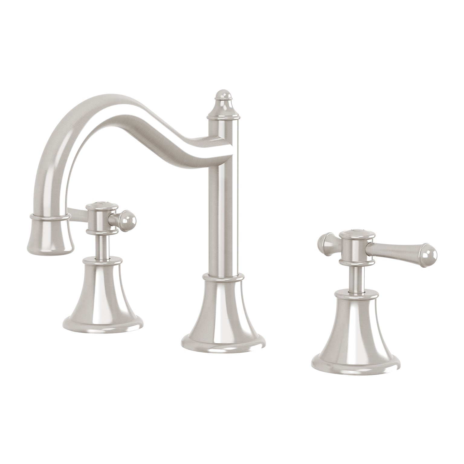 PHOENIX NOSTALGIA LEVER BASIN SET SHEPHERDS CROOK BRUSHED NICKEL