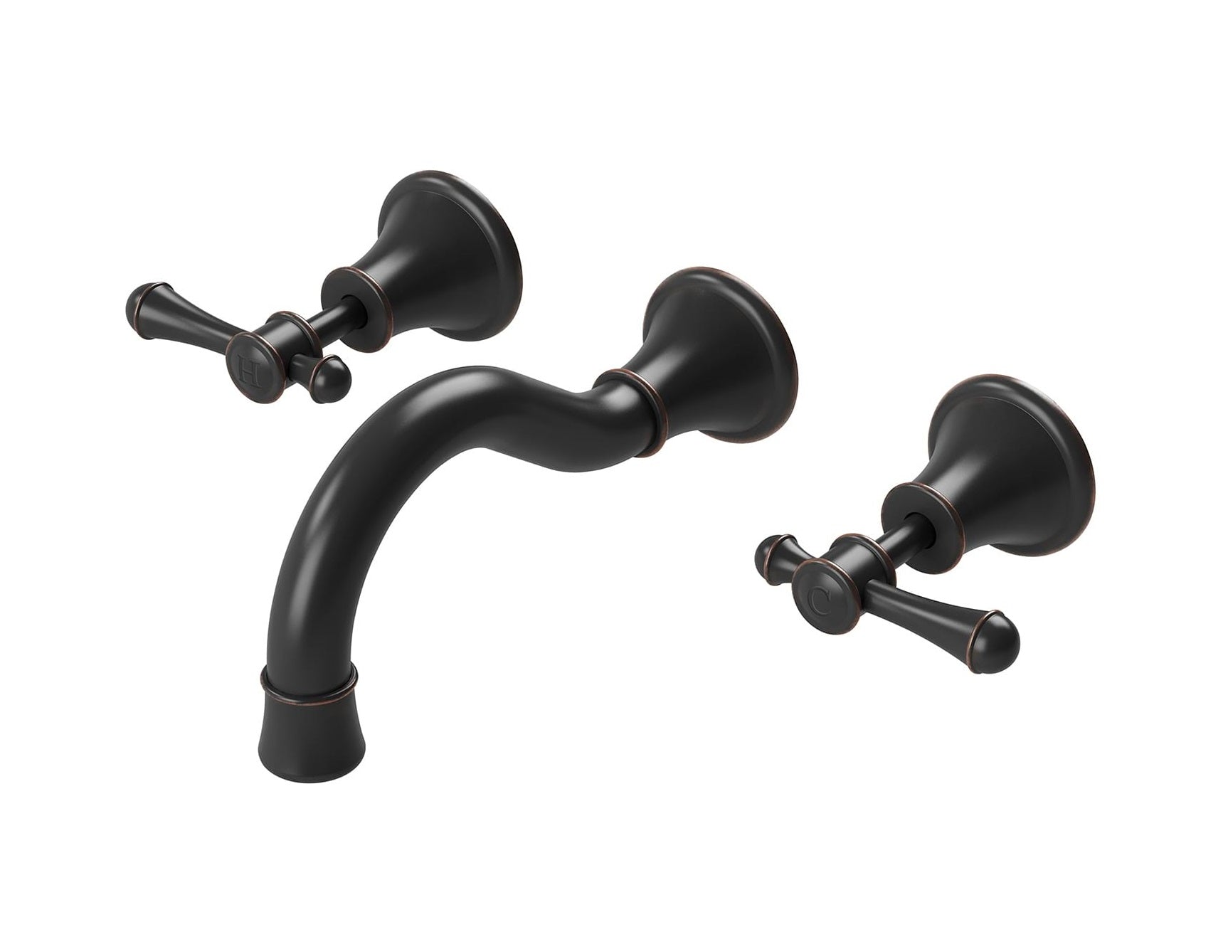 PHOENIX NOSTALGIA LEVER BATH SET SHEPHERDS CROOK 180MM ANTIQUE BLACK