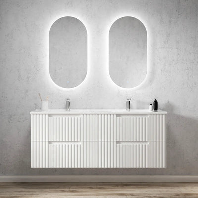 OTTI NOOSA MATTE WHITE 1500MM DOUBLE BOWL WALL HUNG VANITY