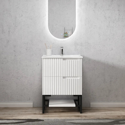 OTTI NOOSA MATTE WHITE 600MM SINGLE BOWL FLOOR STANDING VANITY