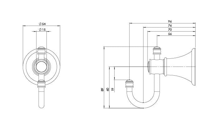 PHOENIX NOSTALGIA ROBE HOOK ANTIQUE BLACK 60MM