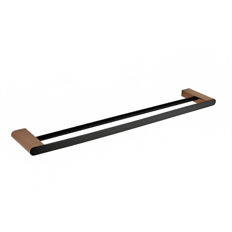 INSPIRE ZEVIO DOUBLE NON-HEATED TOWEL RAIL MATTE BLACK AND ROSE GOLD 600MM AND 750MM