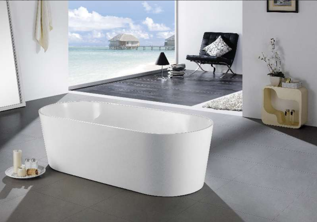 POSEIDON OVIA FREE STANDING BATH GLOSS WHITE (AVAILABLE IN 1200MM, 1300MM, 1400MM, 1500MM AND 1700MM)