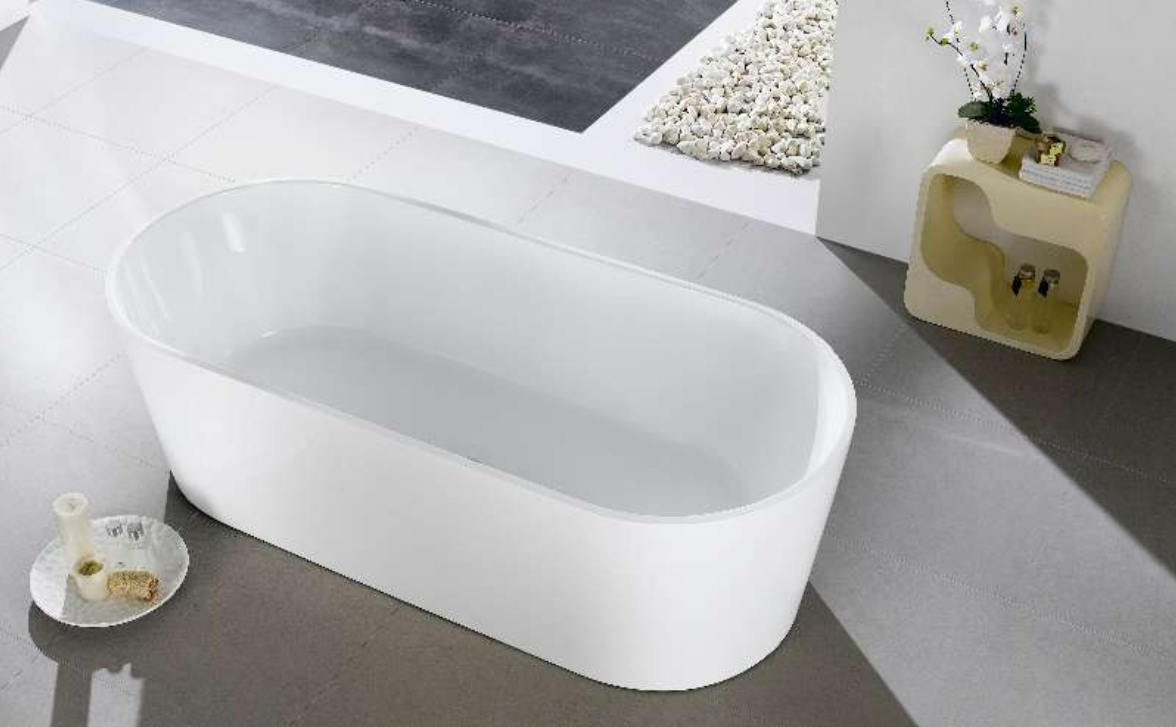 POSEIDON OVIA FREE STANDING BATH GLOSS WHITE (AVAILABLE IN 1200MM, 1300MM, 1400MM, 1500MM AND 1700MM)