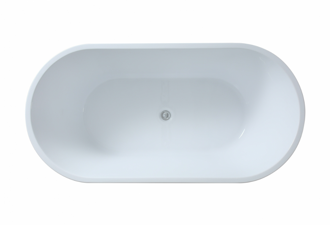 POSEIDON OVIA FREE STANDING BATHTUB GLOSS BLACK AND WHITE (AVAILABLE IN 1500MM AND 1700MM)