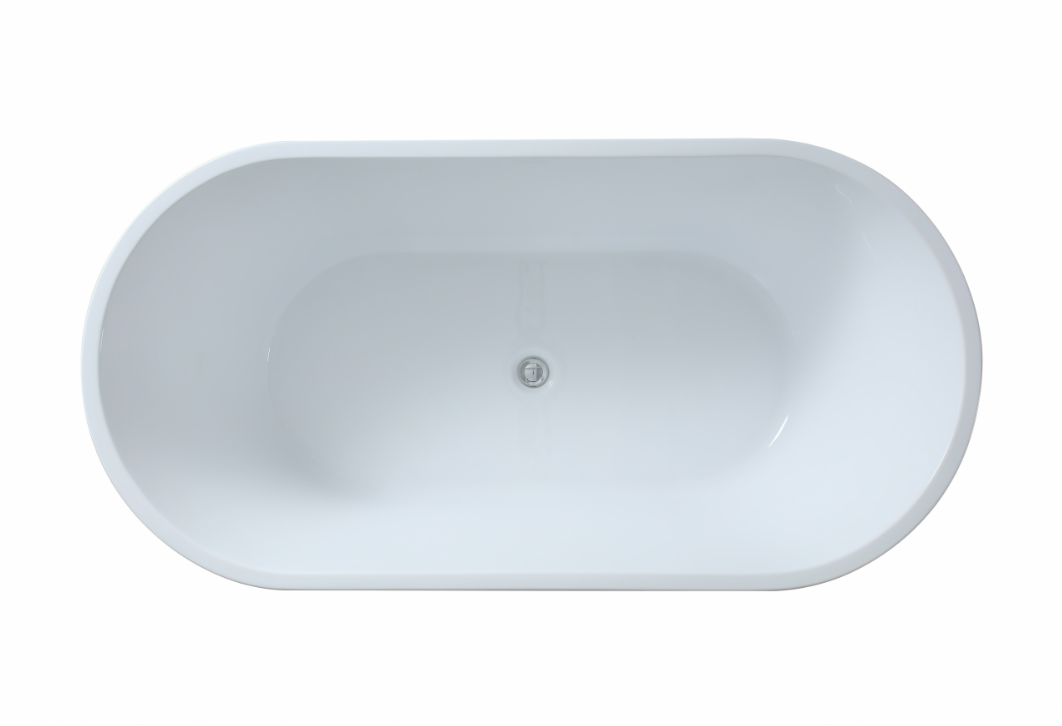 POSEIDON OVIA FREESTANDING BATHTUB GLOSS BLACK AND WHITE (AVAILABLE IN 1500MM AND 1700MM)