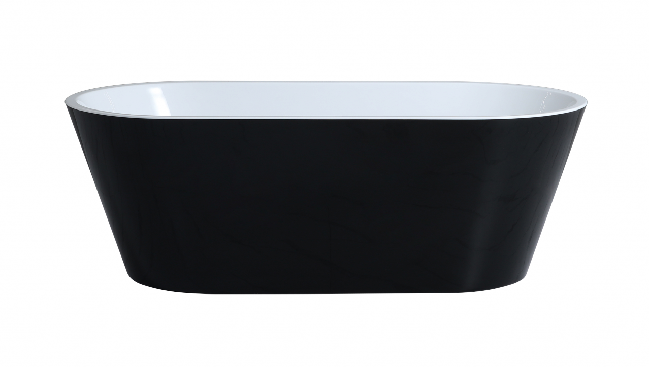 POSEIDON OVIA FREESTANDING BATHTUB GLOSS BLACK AND WHITE (AVAILABLE IN 1500MM AND 1700MM)
