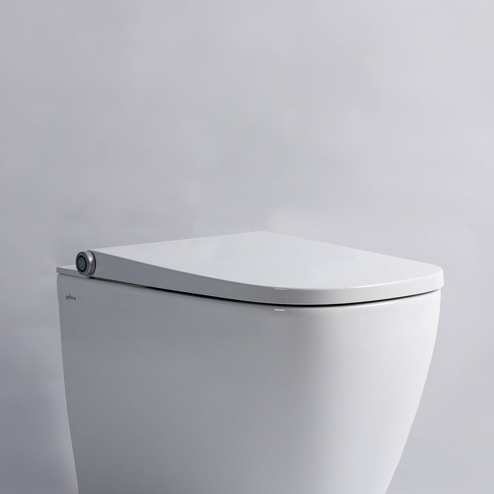 GALLARIA OMNI COMFORT RIMLESS WALL FACE PAN AND REMOTE BIDET PACKAGE GLOSS WHITE