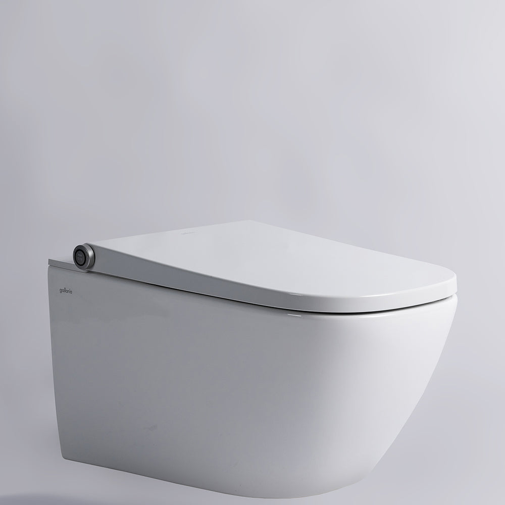 GALLARIA OMNI COMFORT RIMLESS WALL HUNG PAN AND REMOTE BIDET PACKAGE GLOSS WHITE
