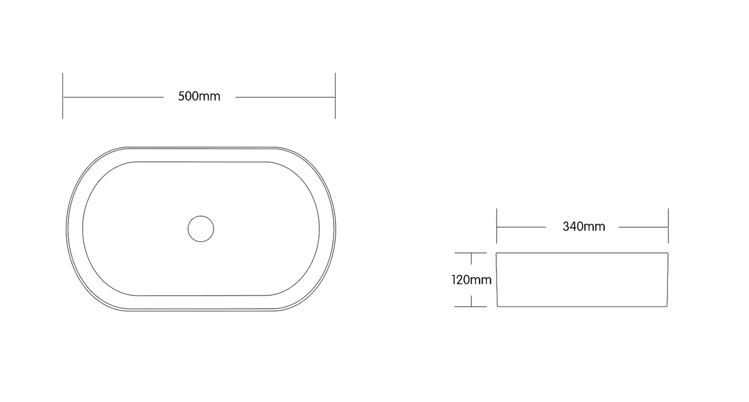 OTTI QUAY OVAL BASIN MATTE WHITE 500MM