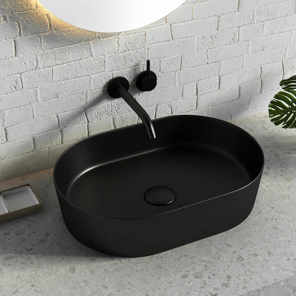OTTI QUAY OVAL BASIN MATTE BLACK 500MM