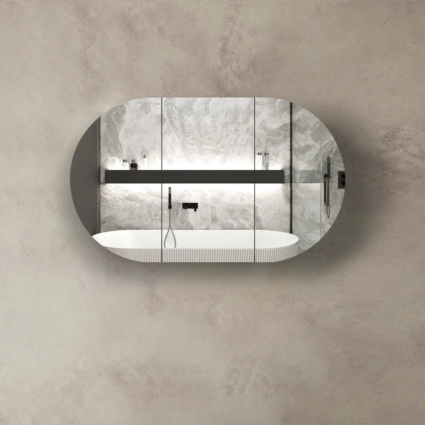 OTTI BONDI SHAVING CABINET BLACK OAK 1200X750MM
