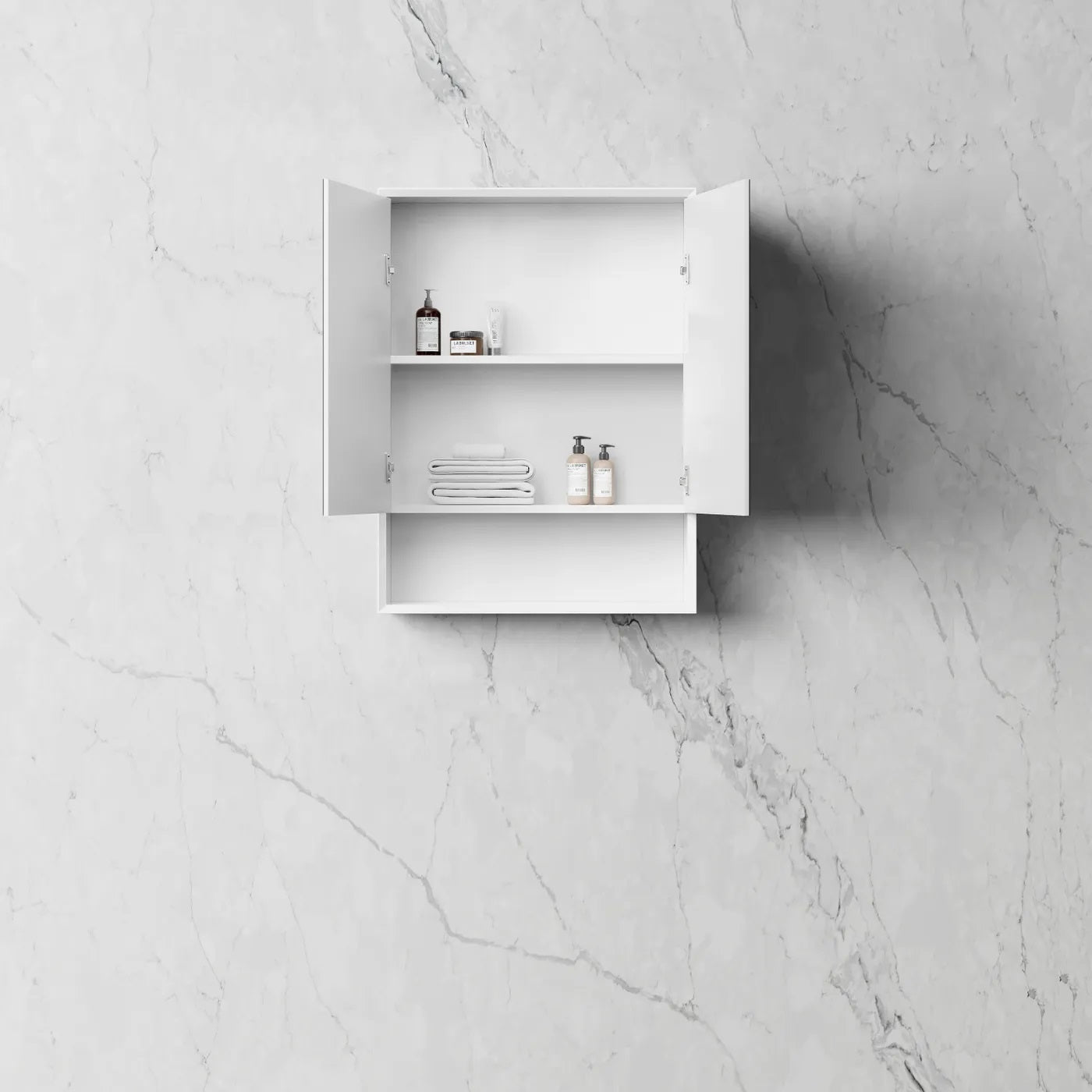 OTTI BOSTON MATTE WHITE WALL HUNG SHAVING CABINET 600X800MM