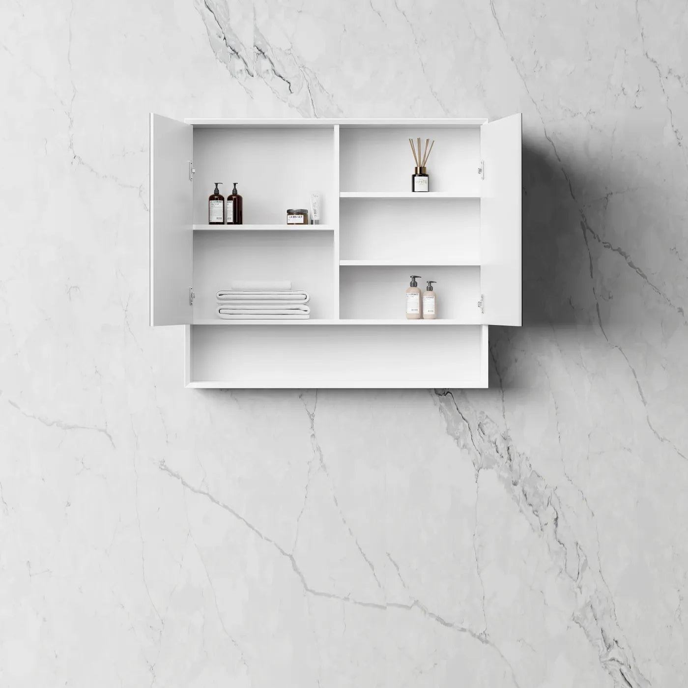OTTI BOSTON MATTE WHITE WALL HUNG SHAVING CABINET 900X800MM