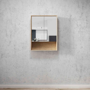 OTTI BYRON NATURAL OAK MIRROR SHAVING CABINET 600X800MM