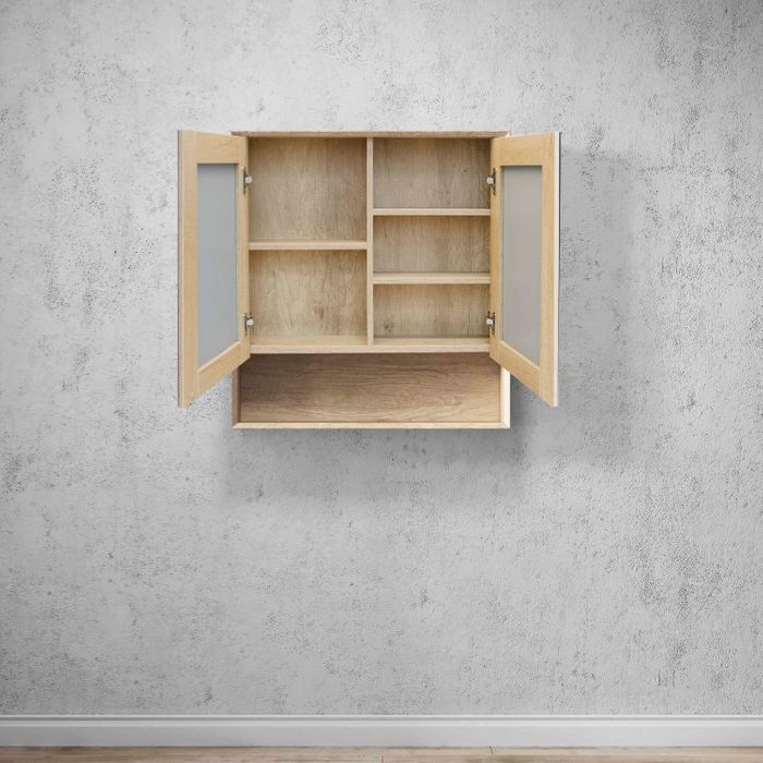 OTTI BYRON NATURAL OAK MIRROR SHAVING CABINET 750X800MM