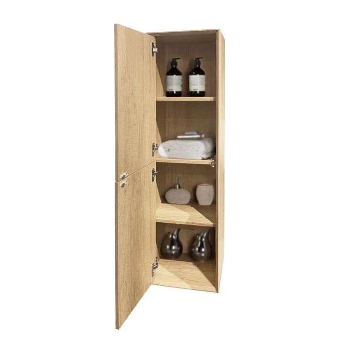 OTTI BYRON WALL HUNG TALL BOY 350MM X 1200MM NATURAL OAK