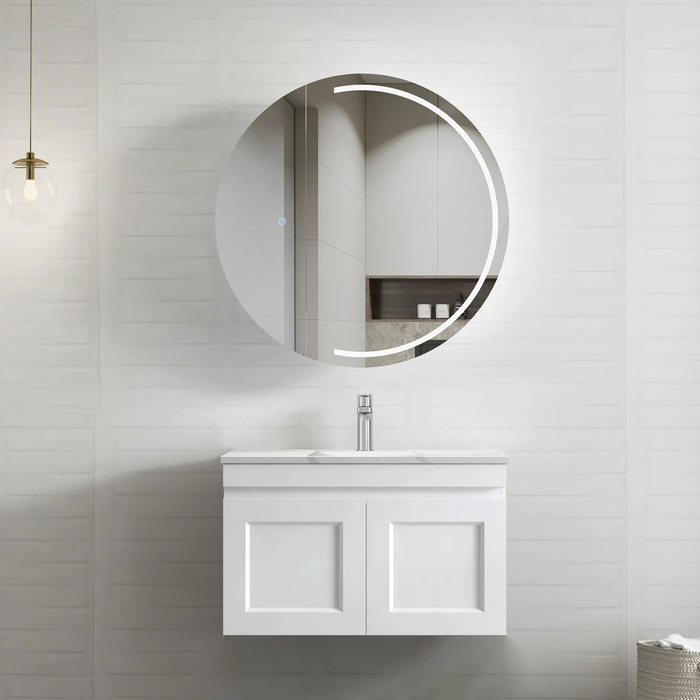 OTTI HAMPTON MARK II MATTE WHITE 750MM SINGLE BOWL WALL HUNG VANITY