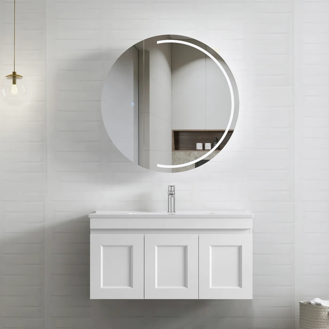 OTTI HAMPTON MARK II MATTE WHITE 900MM SINGLE BOWL WALL HUNG VANITY