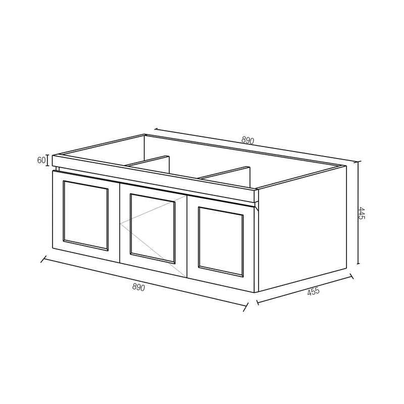 OTTI HAMPTON MARK II MATTE WHITE 900MM WALL HUNG VANITY