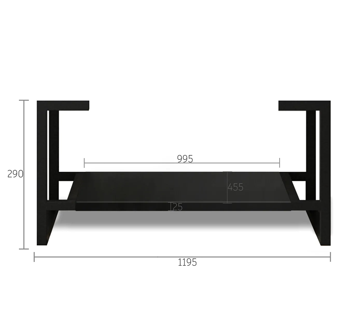 OTTI MARLO MATTE BLACK 1200MM SINGLE BOWL FLOOR STANDING VANITY