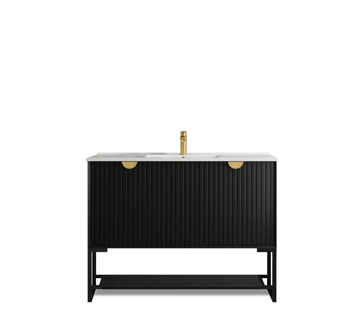 OTTI MARLO MATTE BLACK 1200MM SINGLE BOWL FLOOR STANDING VANITY