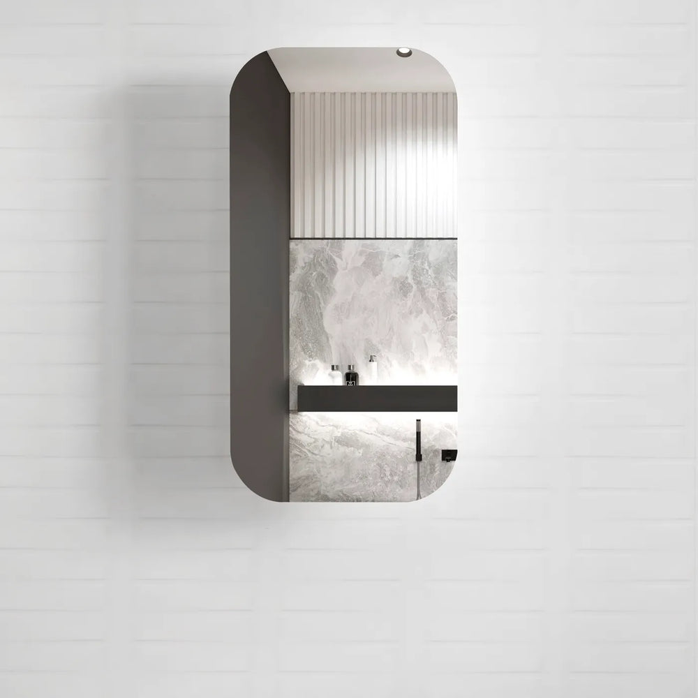 OTTI NEWPORT BLACK OAK SHAVING CABINET 450X900MM
