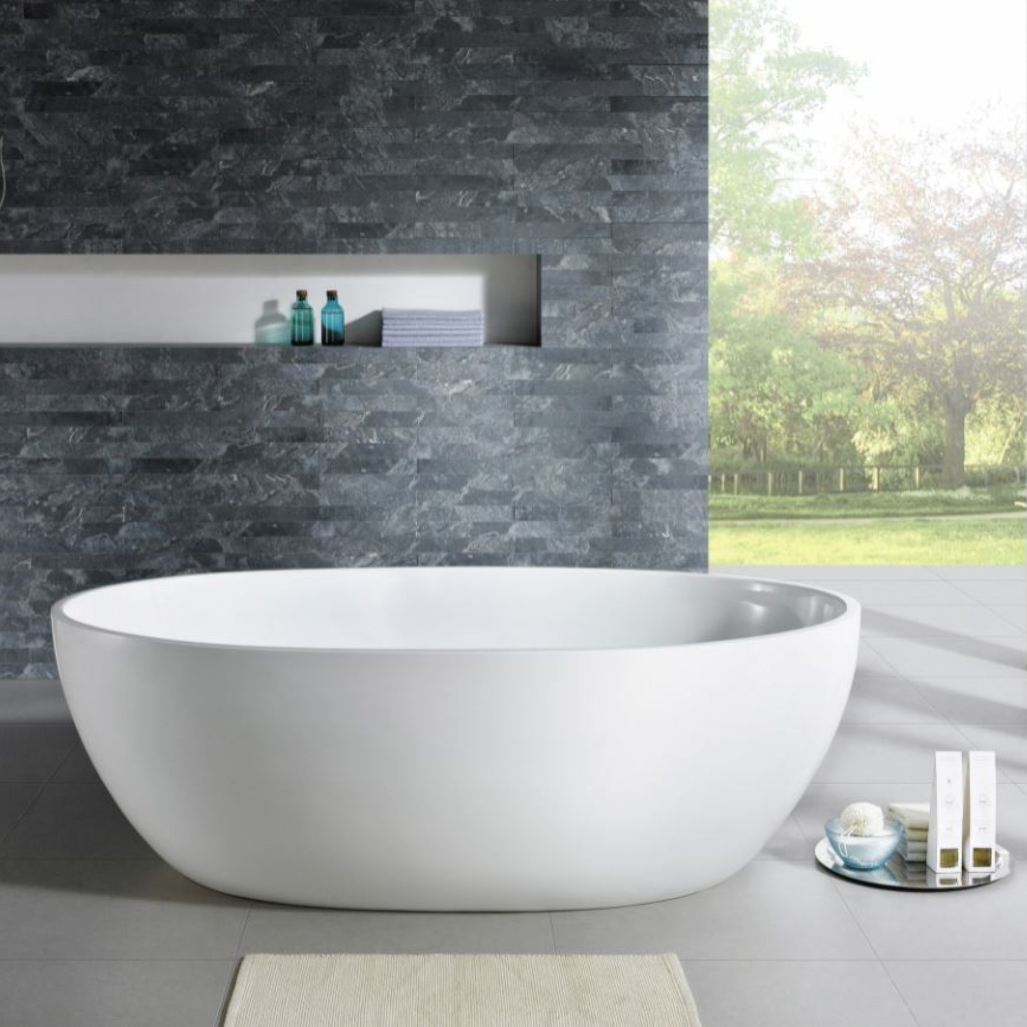 POSEIDON OLIVIA FREE STANDING BATHTUB GLOSS WHITE (AVAILABLE IN 1000MM, 1300MM, 1400MM, 1530MM AND 1690MM)