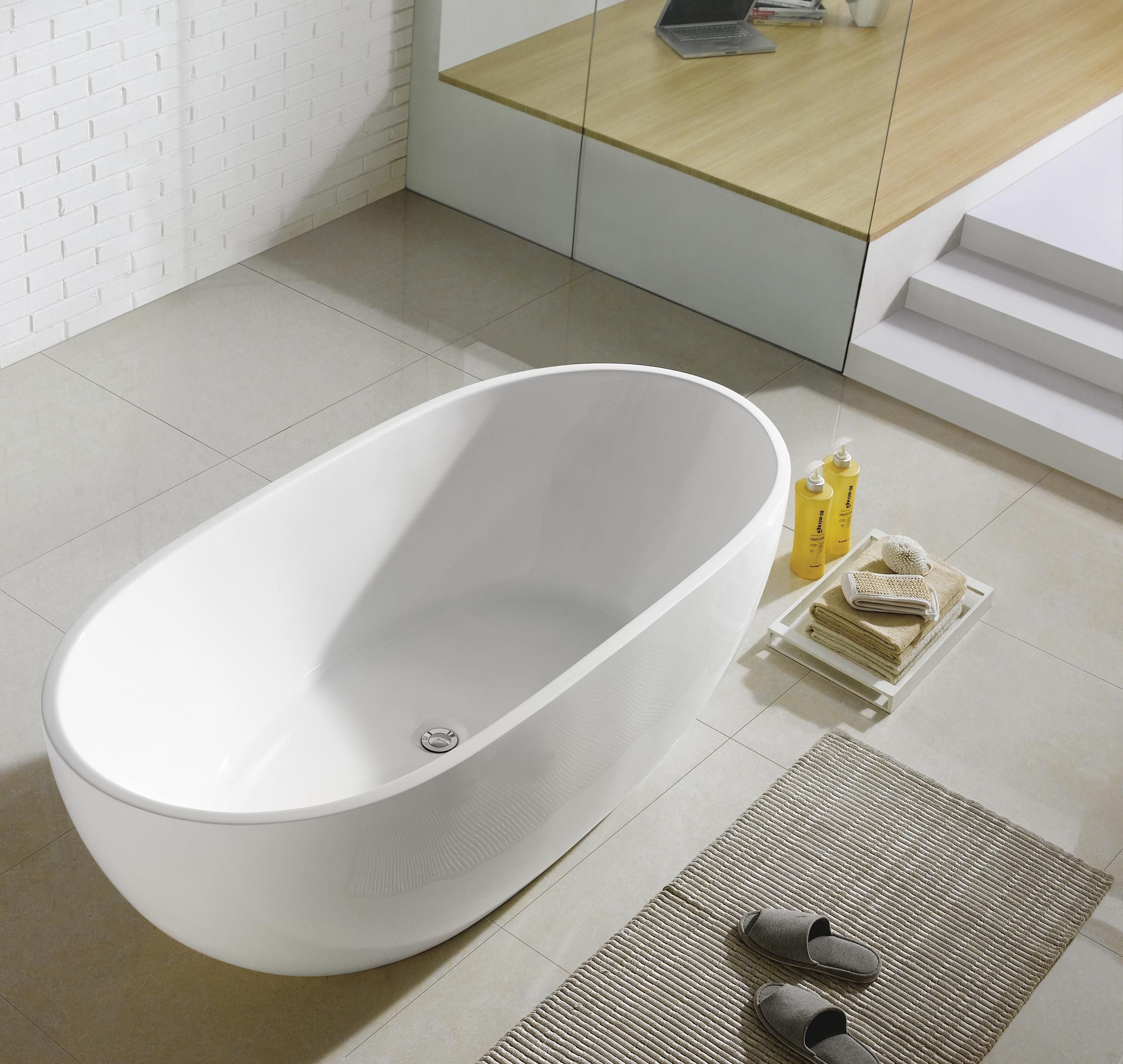 POSEIDON OLIVIA FREE STANDING BATHTUB GLOSS WHITE (AVAILABLE IN 1000MM, 1300MM ,1530MM AND 1690MM)