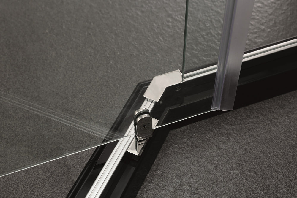 COVEY SEMI-FRAMELESS DIAMOND PIVOT DOOR SHOWER SCREEN CHROME
