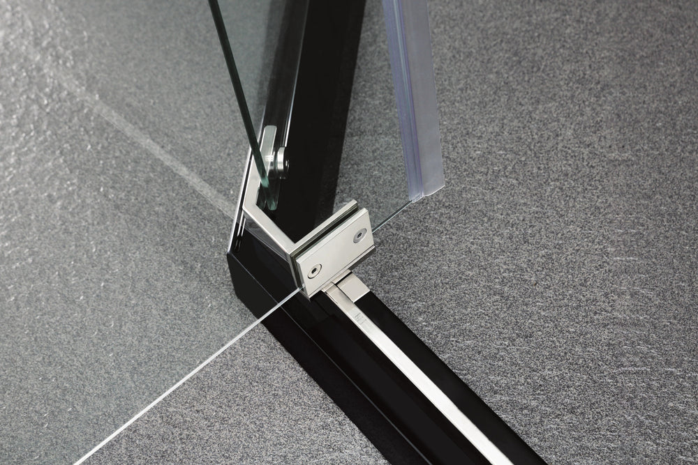 COVEY SEMI-FRAMELESS DIAMOND PIVOT DOOR SHOWER SCREEN CHROME