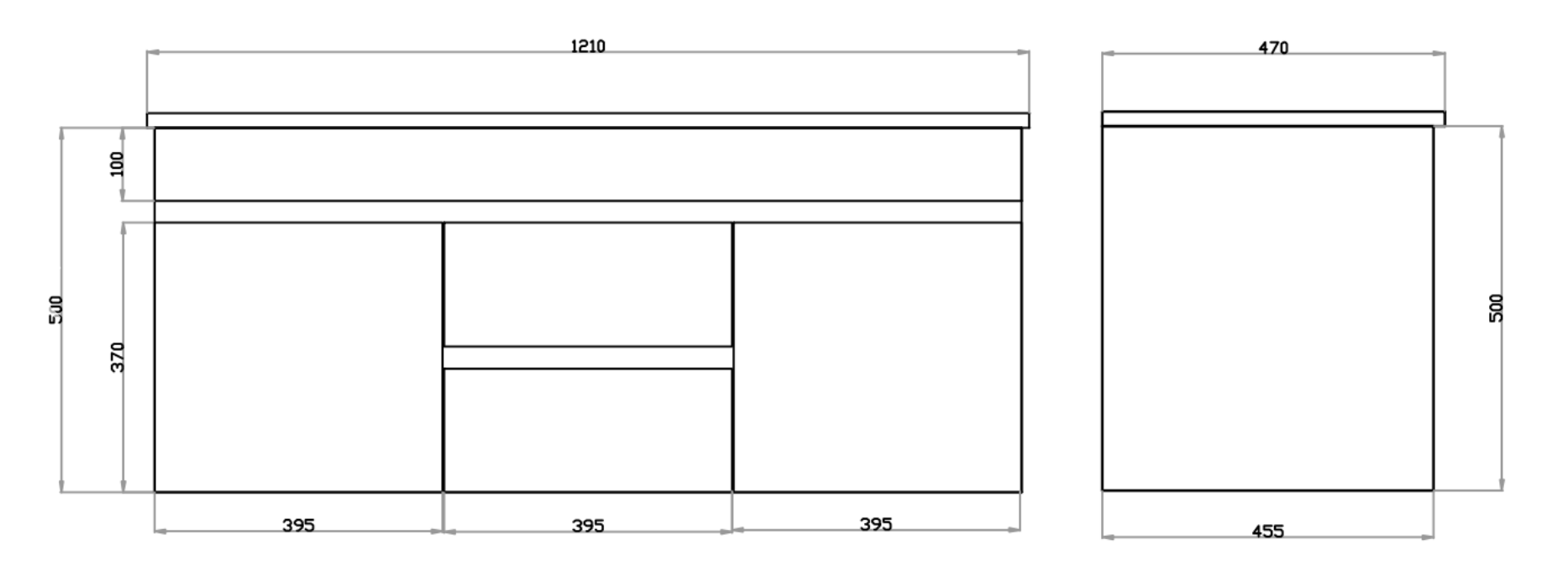 POSEIDON WHITE 1200MM DOUBLE BOWL WALL HUNG VANITY