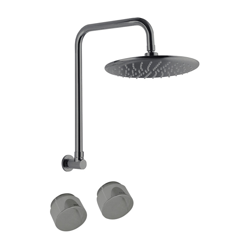 LINKWARE LOUI GOOSENECK SHOWER SET BRUSHED NICKEL