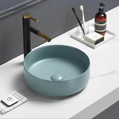 POSEIDON FINE CERAMIC BASIN MATTE GREEN 355MM