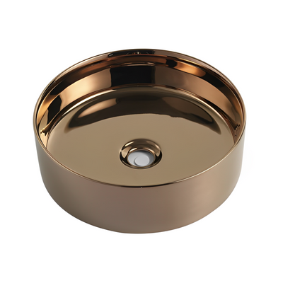 POSEIDON FINE CERAMIC BASIN ROSE GOLD 355MM