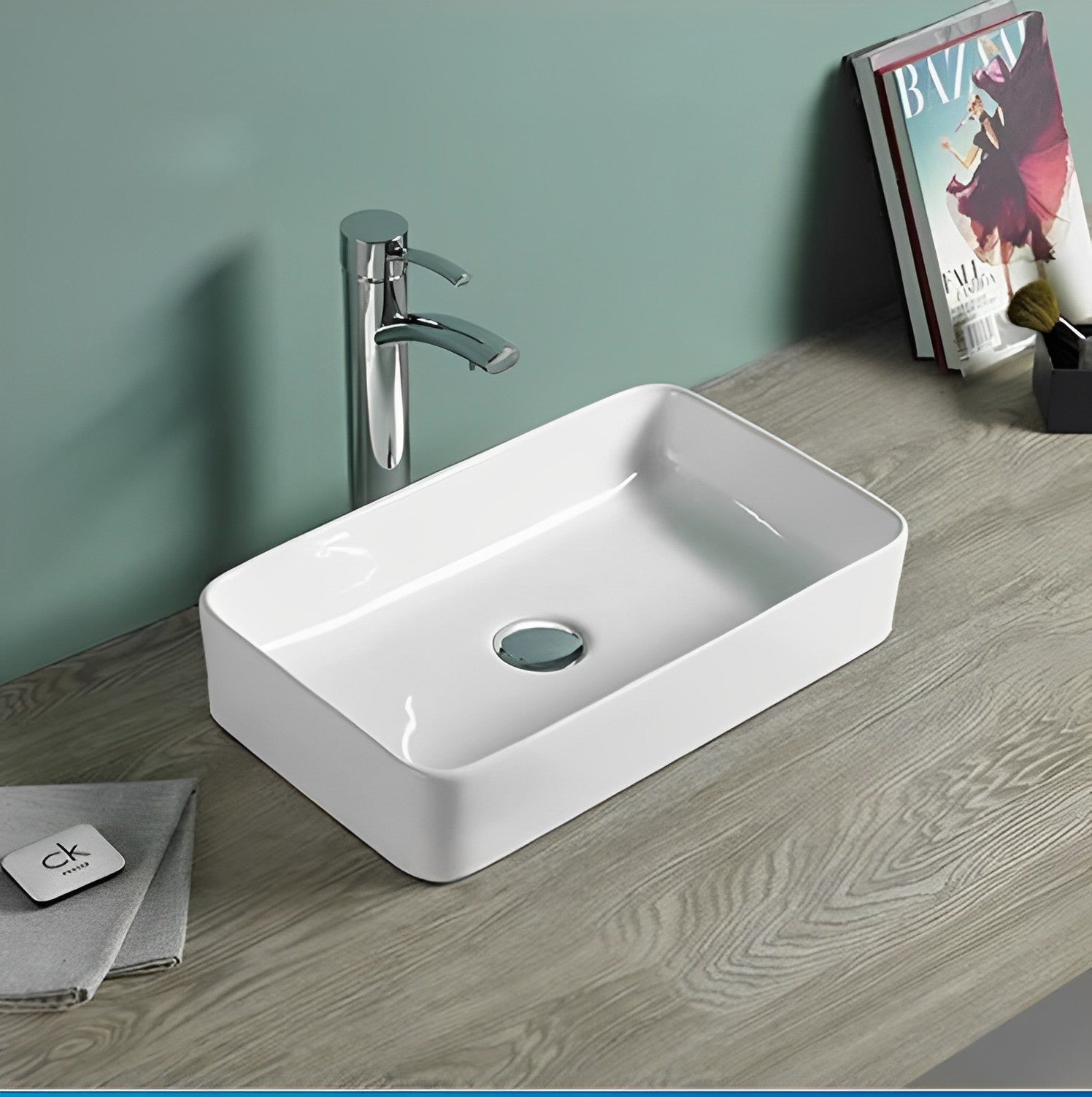 POSEIDON ULTRA SLIM FINE CERAMIC BASIN GLOSS WHITE 360MM