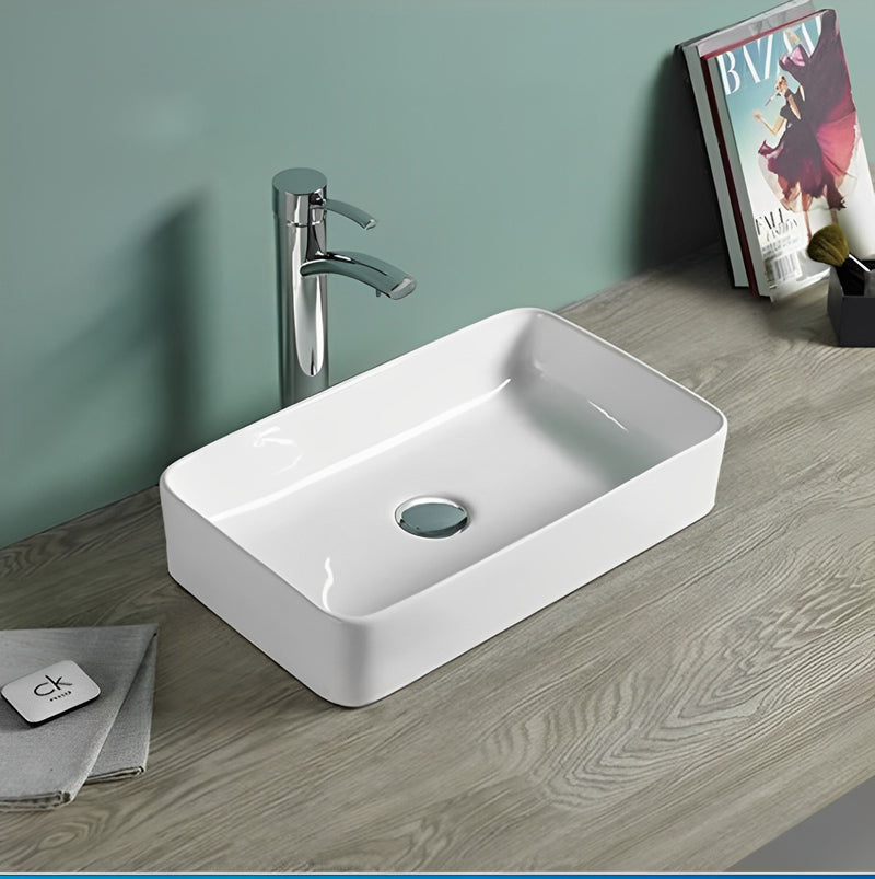 POSEIDON ULTRA SLIM FINE CERAMIC BASIN GLOSS WHITE 360MM