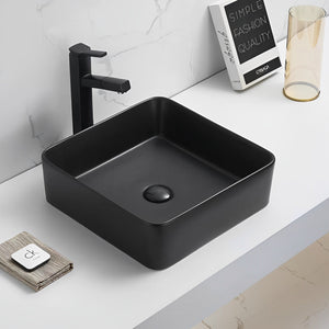 POSEIDON FINE CERAMIC BASIN MATTE BLACK 360MM