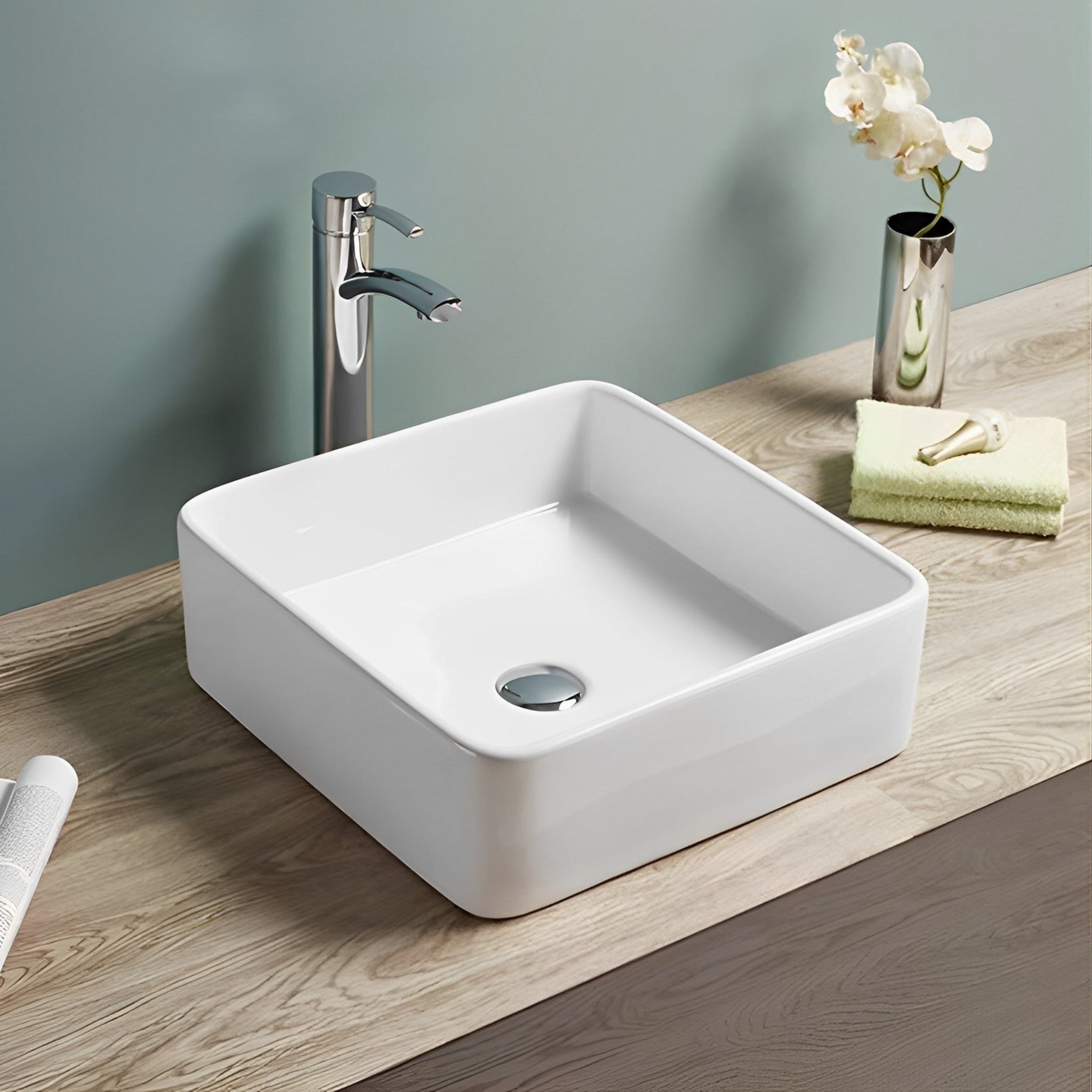 POSEIDON FINE CERAMIC BASIN MATTE WHITE 360MM