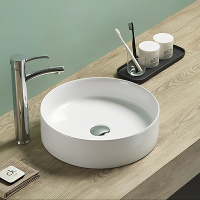 POSEIDON FINE CERAMIC BASIN ULTRA SLIM GLOSS WHITE 394MM