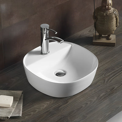 POSEIDON FINE CERAMIC BASIN ULTRA SLIM GLOSS WHITE 400MM