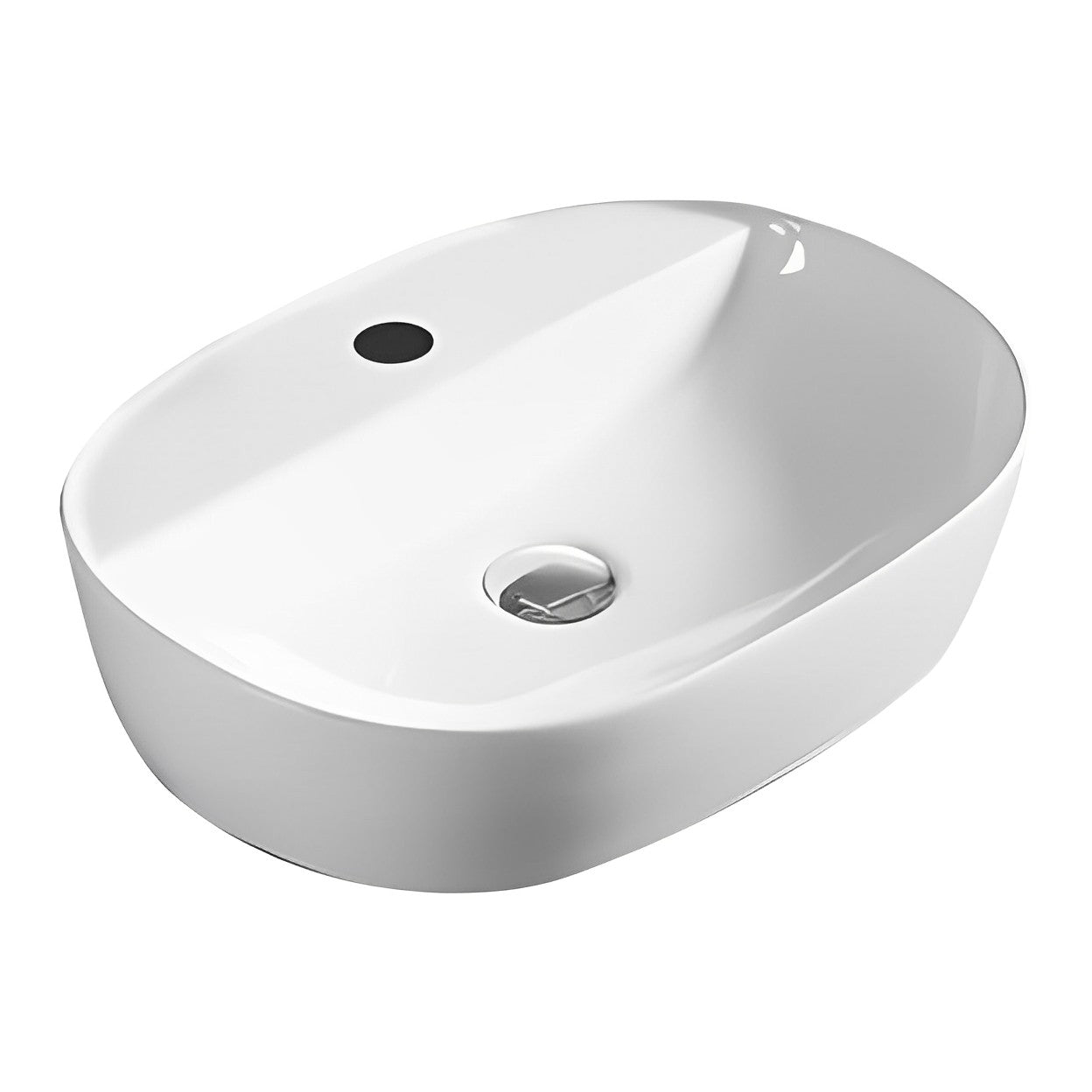 POSEIDON ABOVE COUNTER BASIN GLOSS WHITE 500MM