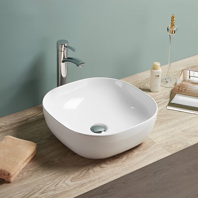 POSEIDON FINE CERAMIC BASIN ULTRA SLIM GLOSS WHITE 415MM