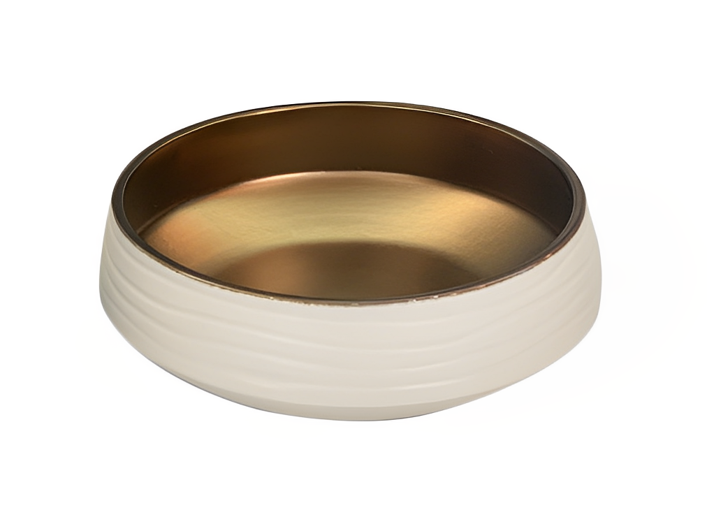 POSEIDON ART BASIN MATTE WHITE AND COPPER 405MM