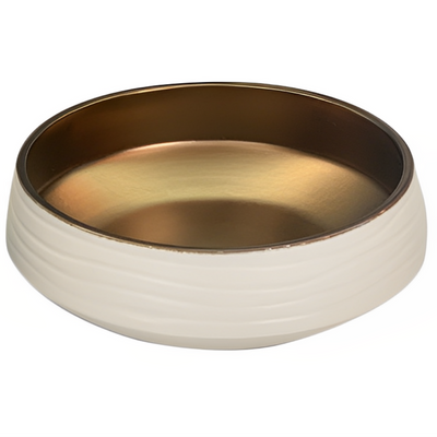 POSEIDON ART BASIN MATTE WHITE AND COPPER 405MM