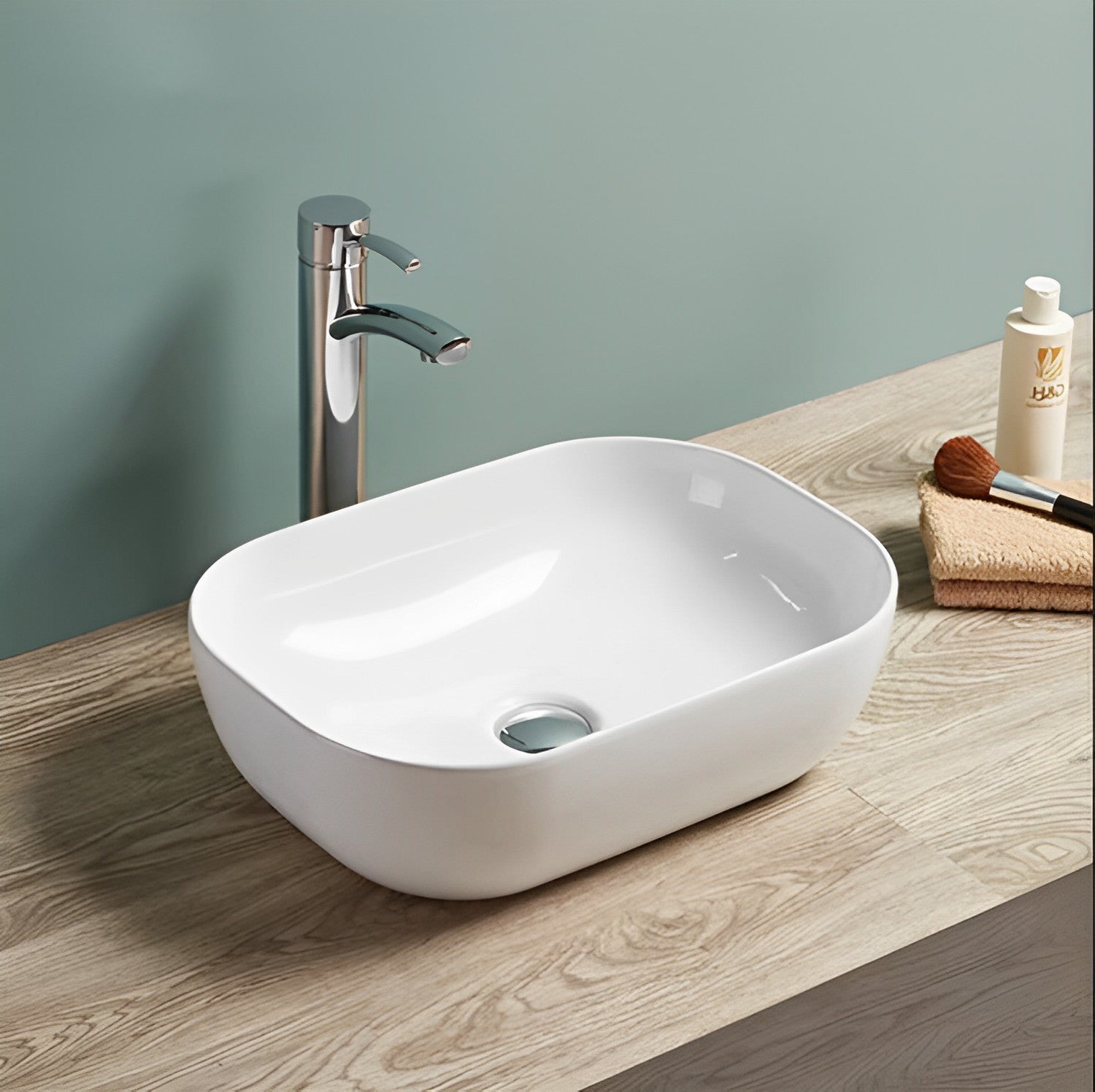 POSEIDON FINE CERAMIC BASIN ULTRA SLIM GLOSS WHITE 460MM