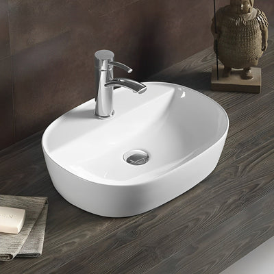 POSEIDON ABOVE COUNTER BASIN GLOSS WHITE 500MM