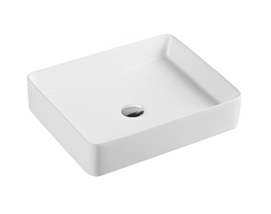 POSEIDON FINE CERAMIC BASIN ULTRA SLIM GLOSS WHITE 500MM