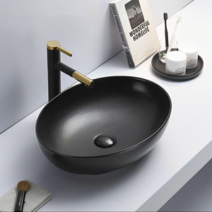 POSEIDON ORIA ABOVE COUNTER BASIN MATTE BLACK 520MM