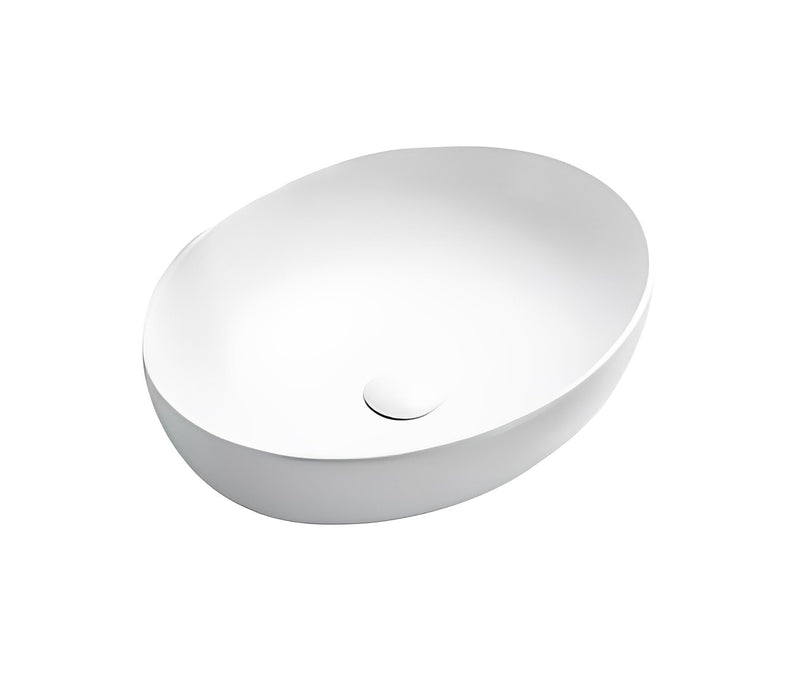 POSEIDON ABOVE COUNTER CERAMIC ART BASIN MATTE WHITE